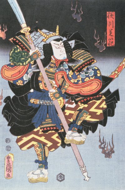 Kamezo As The Warrior Monk, in a scene from Sembouzakura at the Ichimura Theatre by Utagawa Kunisada